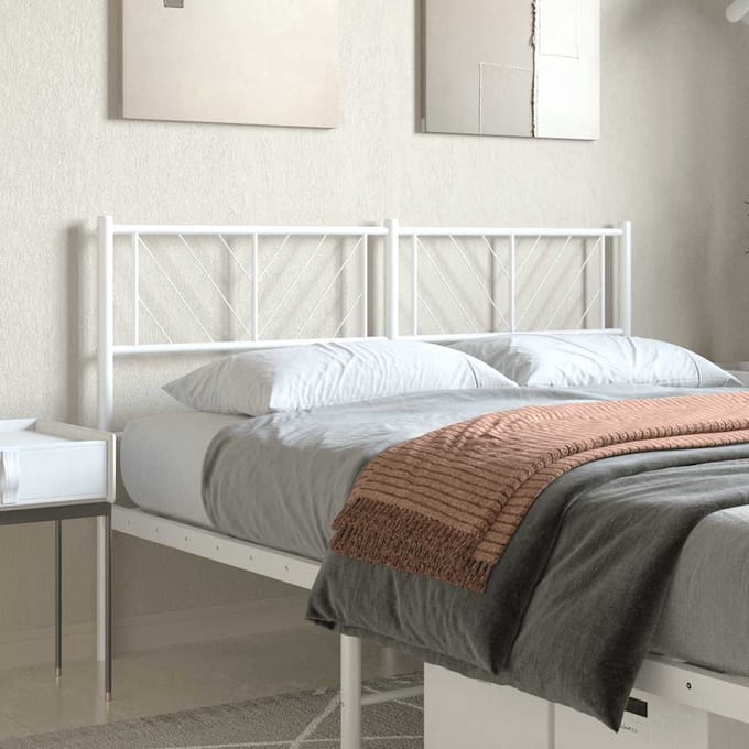 vidaXL - Vervangend - hoofdbord - 120 - cm - metaal - wit