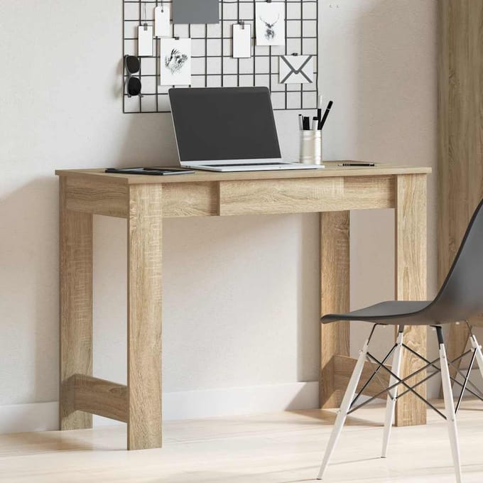 vidaXL - Bureau - 100x45x75 - cm - bewerkt - hout - sonoma - eikenkleurig