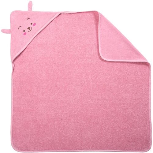 LUPILU Baby handdoek 85 x 85 cm, met capuchon (Roze)