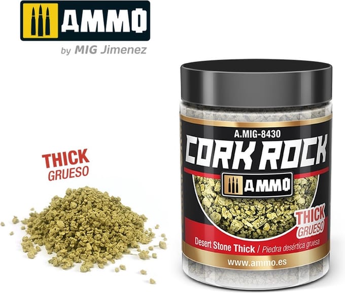 AMMO by Mig Jimenez Modelbouwdecoratie - MIG 8430 Cork Rock Desert Stone - Thick - Terraform - 100ml Effecten potje