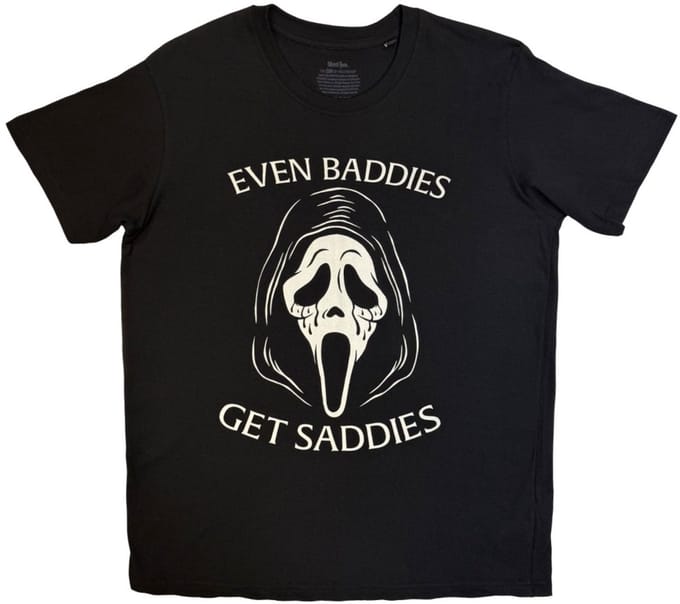 Scream Ghostface - Even Baddies Get Saddies Heren Tshirt - M - Zwart