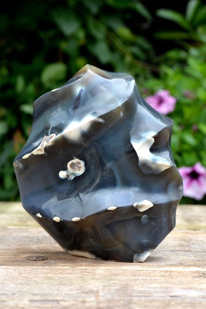 Orka vlam Agaat sculptuur - 1213 gram