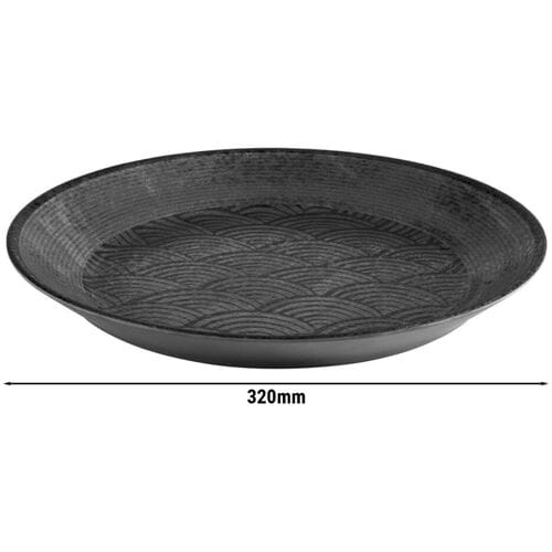 GGM Gastro (6 Stück) Schale - DARK WAVE - Melamin - Ø 320mm - Schwarz