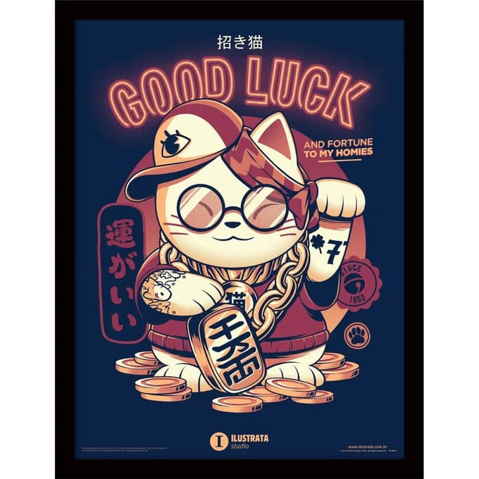 Wanddecoratie Pyramid Lucky Cat