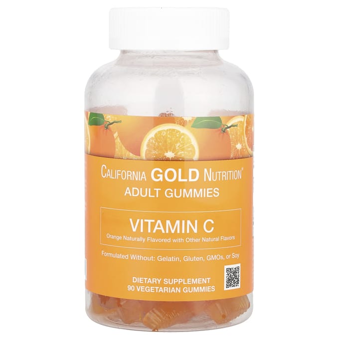 Vitamine C Gummies, 250 mg, Bevat vitamine A uit 100% bètacaroteen, 90 plantaardige gummies