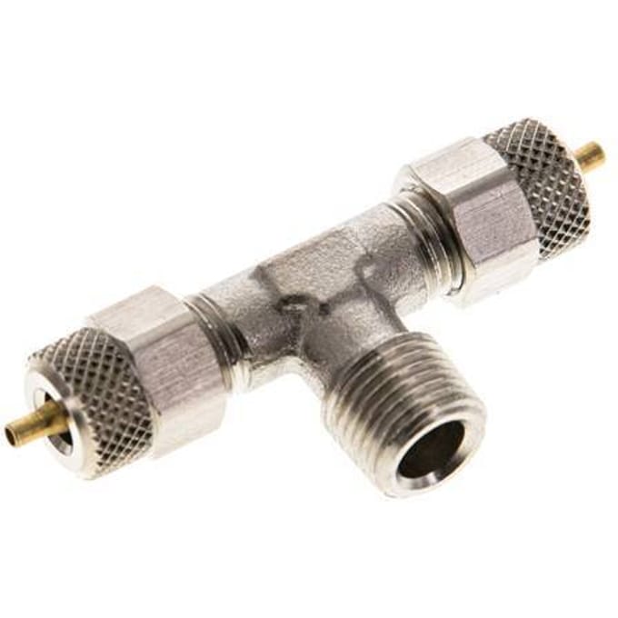 4x2 & R1/8'' Vernikkeld Messing T-Opsteekkoppeling Buitendraad [2 Stuks]