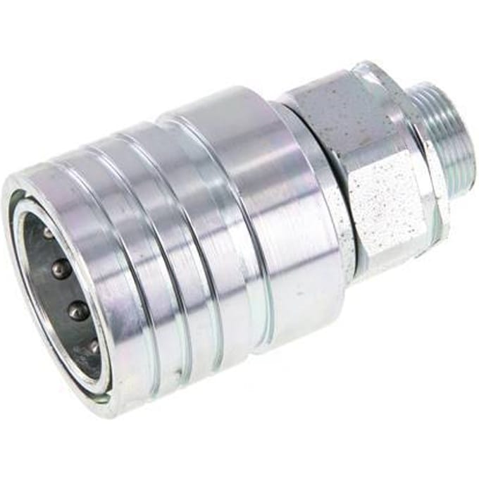 Stalen DN 25 Hydraulische Koppeling Snelkoppeling 18 mm L Knelring ISO 7241-1 A/8434-1 D 34.3mm