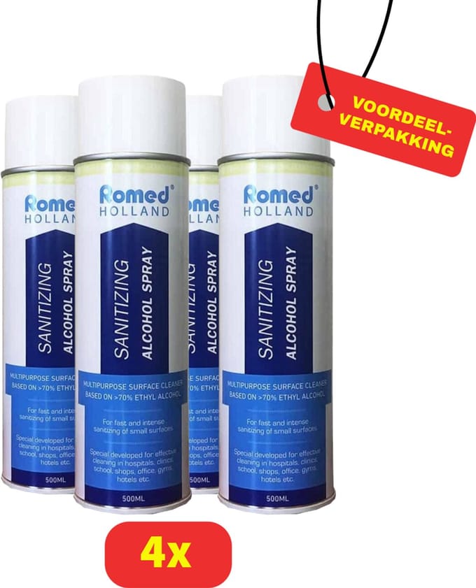 Romed Alcohol Spray - 4 x 500 ml - Voordeelverpakking