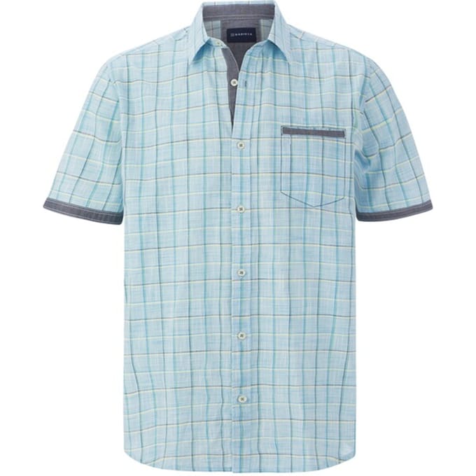 Babista herren Overhemd Met Korte Mouwen - 45/46 - lichtblauw - Plus Size