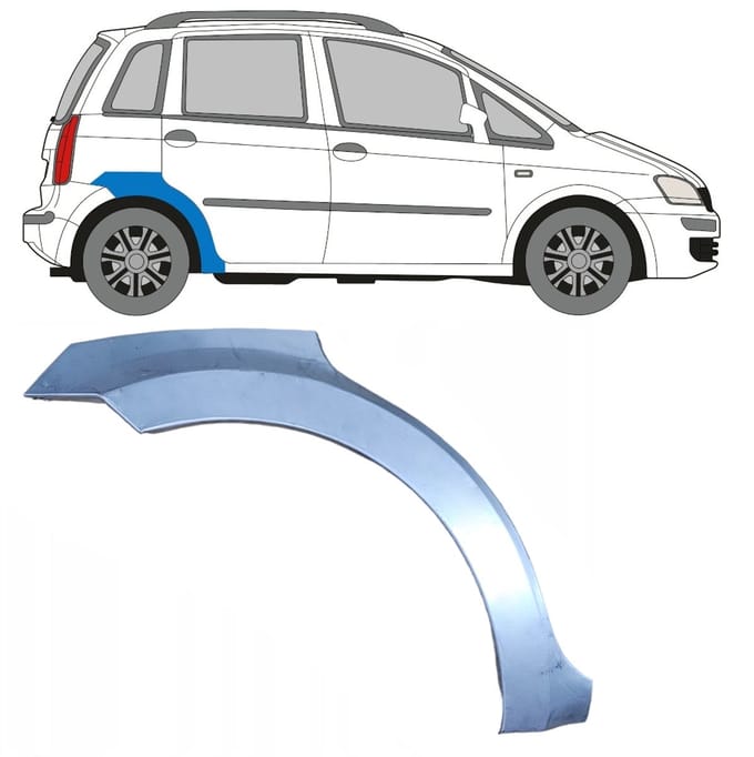 Reparatiepaneel achterspatbord voor Fiat Idea 2004-2011 / Rechts