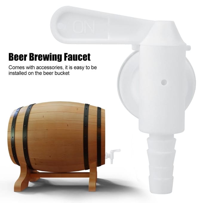 3 Stuks Plastic Bier Brouwemmer Kraan met Accessoires voor Thuis Bier Brouwen white