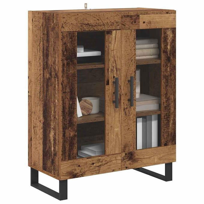vidaXL - Dressoir - Oud - Hout - 69,5 - x - 34 - x - 90 - cm - Bewerkt - hout