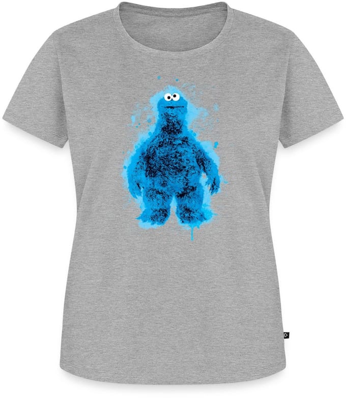 Sesamstraat Koekiemonster Paint Spetters Premium T Shirt Dames