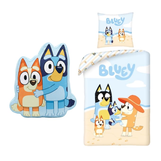 Bluey slaapkamerset; dekbedovertrek en kussen