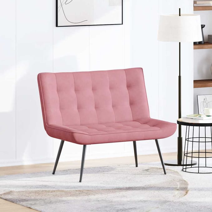vidaXL - Bankje - 110x74x84 - cm - fluweel - roze