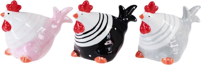 Decoratieve kippen Paasdecoratiefiguren kip 8,5 cm 3 st, 3 Stück