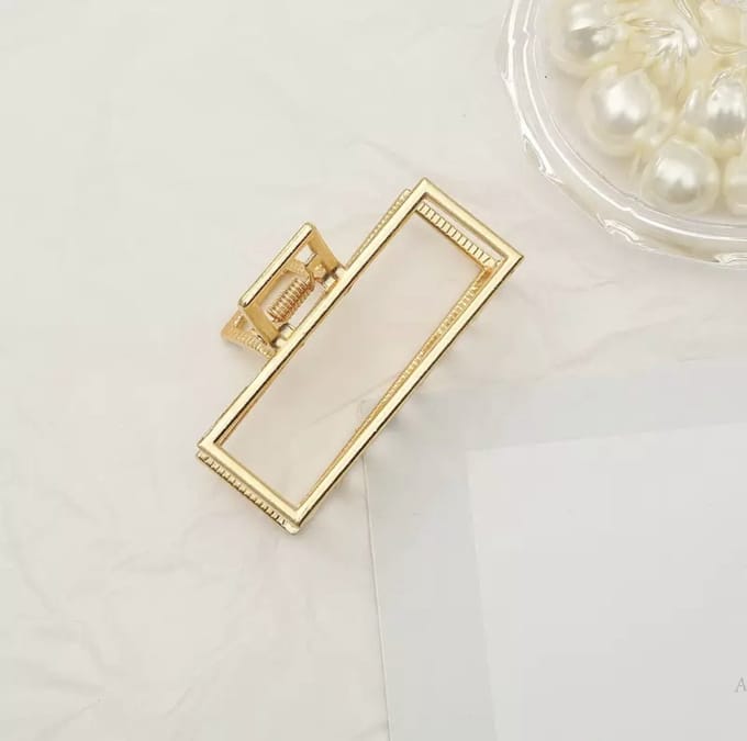 Emilie collection - haarklem - goud - geometrisch - metaal - rechthoek