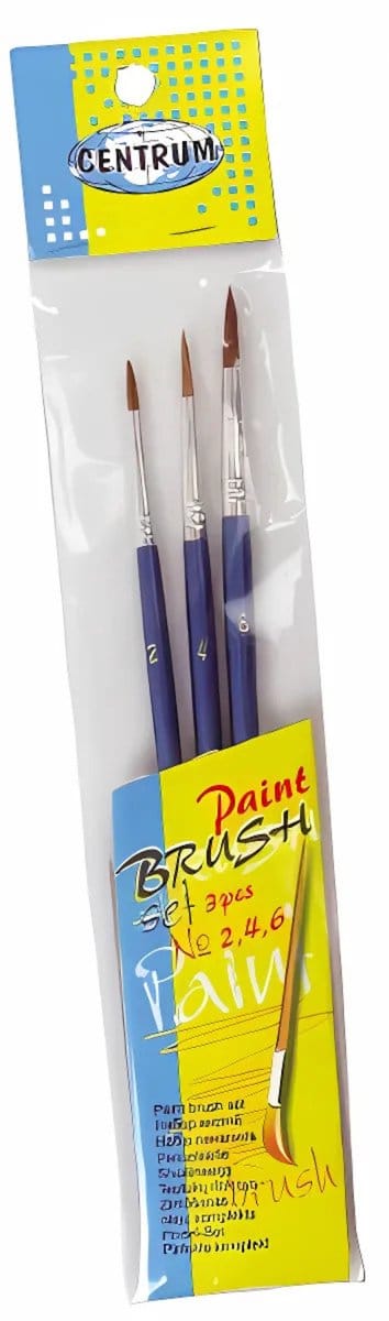 Centrum Penselen - set van 3x stuks - schilderen - kwasten - hobby - schoolspullen