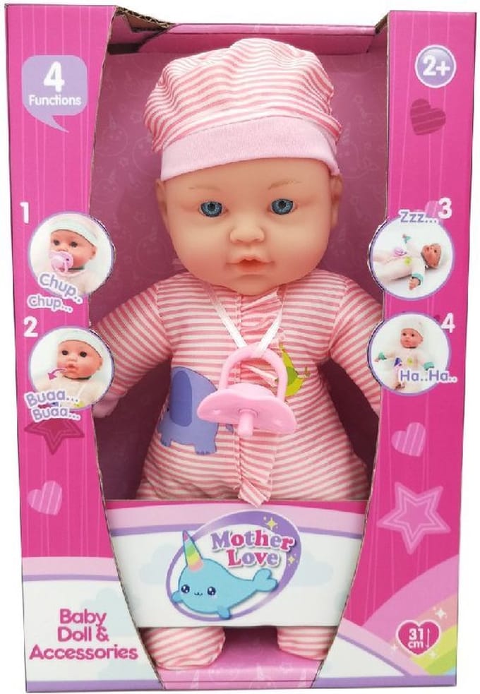Mother Love - zachte babypop - 31 cm met functies
