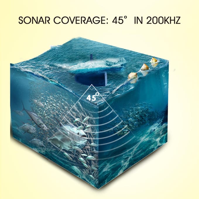 Fishfinder Bekabelde Transducer Sensor Fishfinder 45 Graden Onderwater Viscamera Draagbare Fishfinder Waterdicht Wireless & Wired