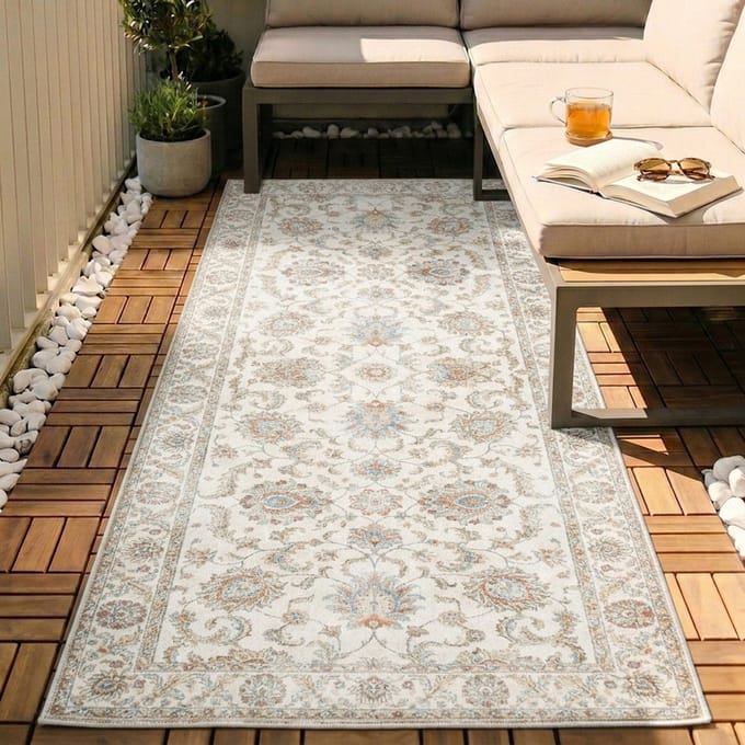Fraai Wasbare loper - Domingo Oriental Wit - 80x250cm