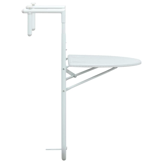 vidaXL - Balkontafel - hangend - 60x64x83,5 - cm - rattan-look - kunststof - wit