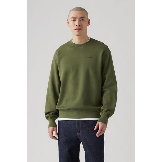 Levi's Authentic Crew Garment Dye Kombu Green Taglia: S | Maglioni a maglia Outlet | Uomo | Verde