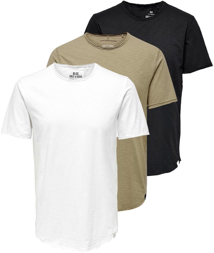 Only & Sons Heren t-shirt 3 pack ONSBENNE
