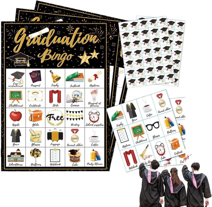 Afstudeer Bingo - Diploma Spel - Feest Viering - 24 Spelers - 17.7x12.7cm