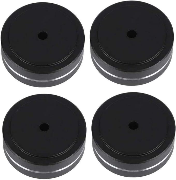 Set van 4 Aluminium Luidspreker Isolatievoeten met Rubberen Ringen voor Audioapparatuur