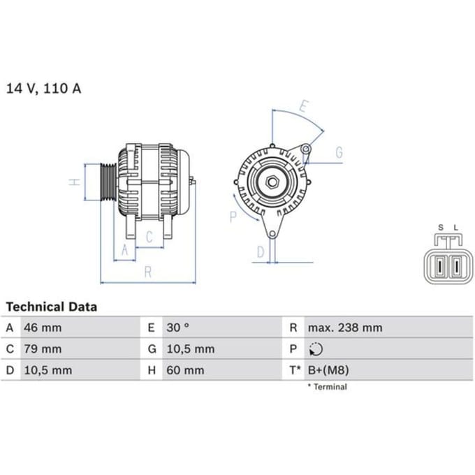 Driefasige generator BOSCH 0 986 049 500