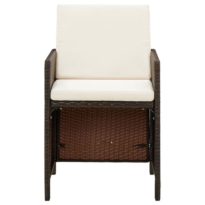 vidaXL - Tuinstoelen - 4 - st - met - kussens - poly - rattan - bruin