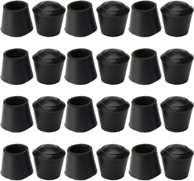 24 Stuks Rubberen Stoelpootdoppen 12mm Binnendiameter voor Meubels