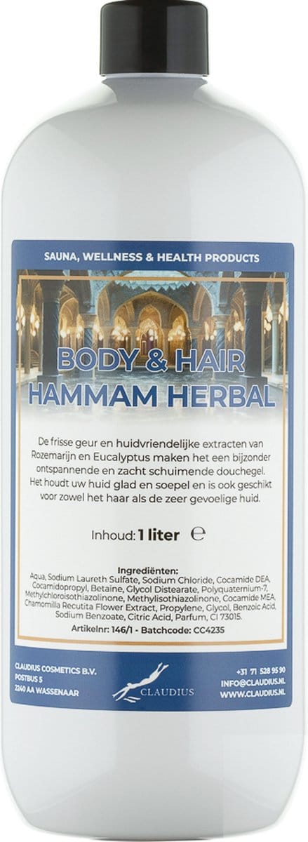 Body & Hair Hammam Herbal 1 Liter - 2 in 1 voor lichaam en haar.