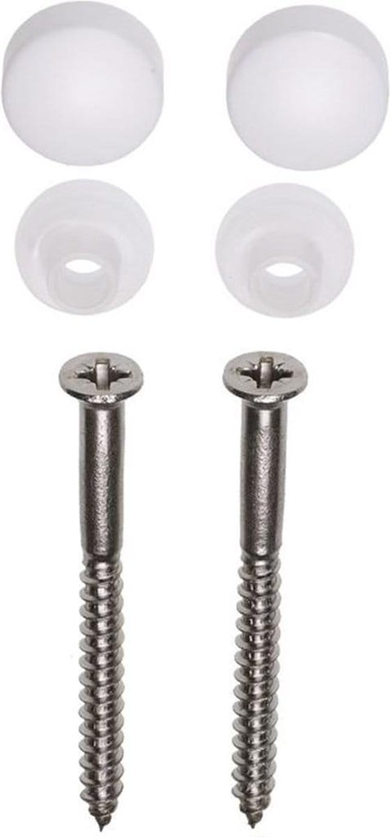 Asf Potschr Set 70Mm Pz2 Rvs 2St+Kap Wit