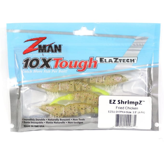 Zman Soft Lure Shrimpz 3,5 Inch 4/Pack Gebakken Kip (2871)