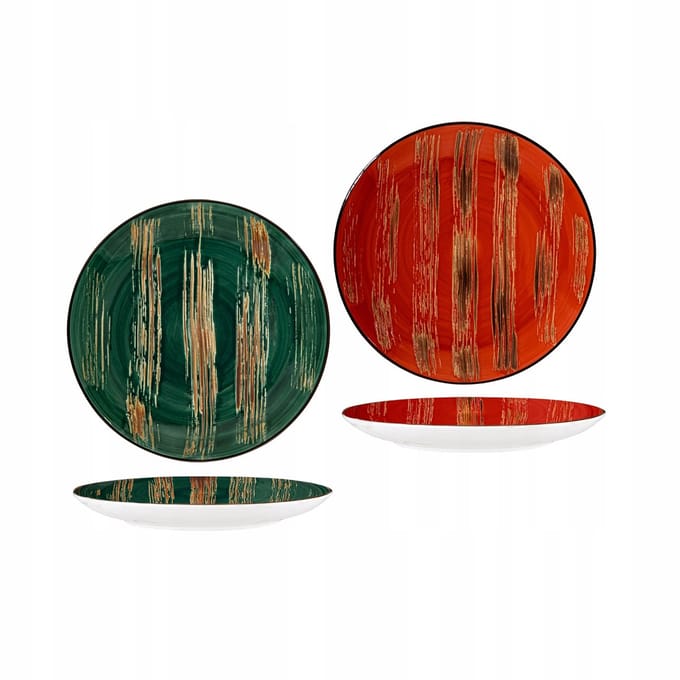 Wilmax Borden 23 cm Rood Porselein 3-delige set WL-668213/A3