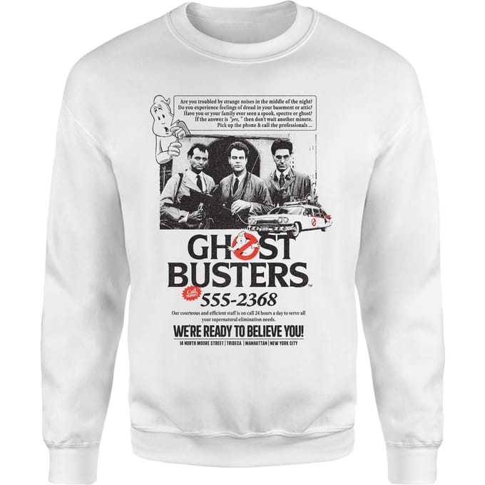 Ghostbusters Vintage Advert Sweatshirt - White - L