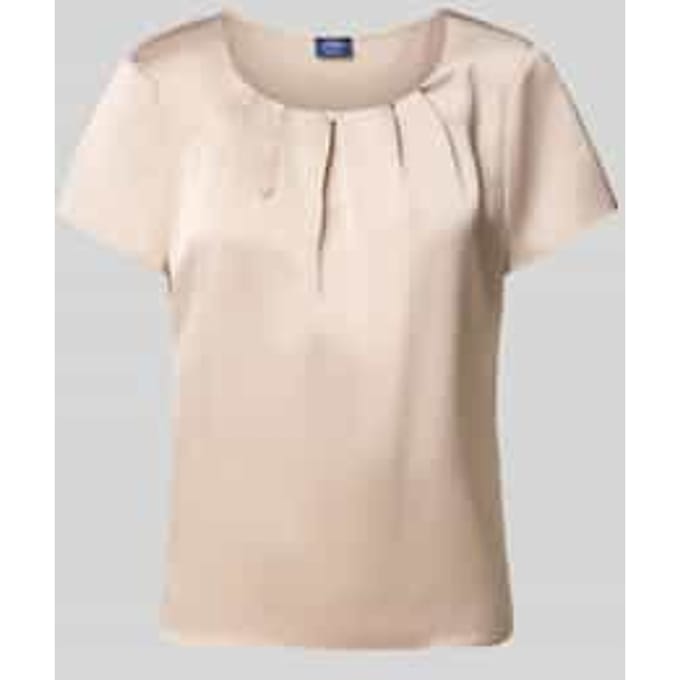 Blouseshirt met ronde hals en plooien