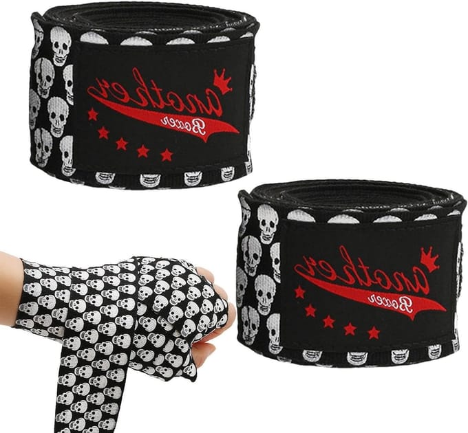 Boksschedel Wraps - Boksuitrusting Handwikkels - Vechtsport Training - Uniek Schedelpatroon - 300 cm - Meerkleurig