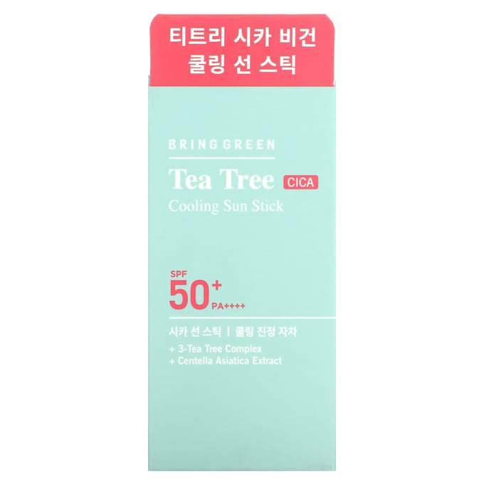 Bringgreen, Tea Tree Cica Cooling Sun Stick, SPF 50+ PA++++, 22g (0.77oz) blue
