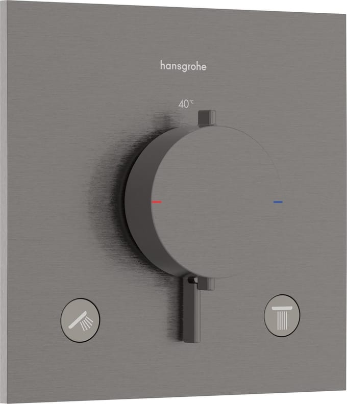 hansgrohe Ecostat Comfort E - Inbouwthermostaat - 2 functies - Douche - Brushed Black Chrome