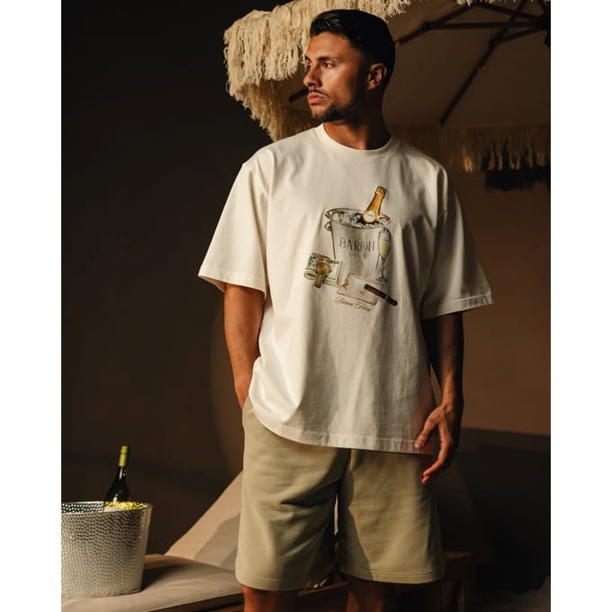 Baron Filou T-Shirt SS26 Oversized Backprint Baron Beach BIll Off-White S