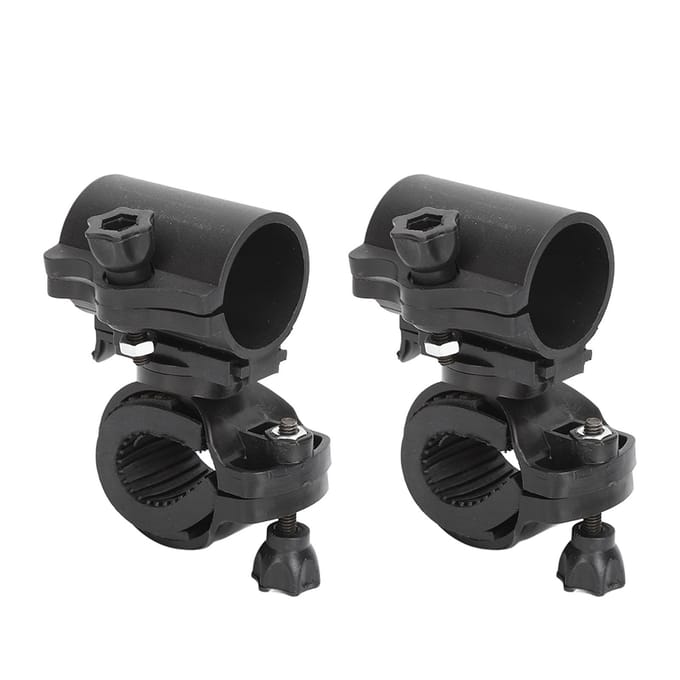 2 stuks Stokhouder voor Rolstoel Aandrijving Rollator Looprek 360 Graden Rotatie Universele Krukken Stok black