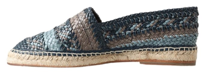 Geweven Leren Espadrilles Slipon