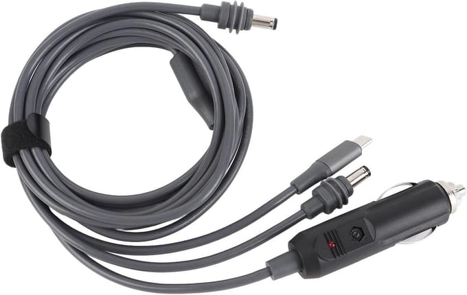 DC Voedingskabel - Autolader Kabel - Satelliet Accessoires - 3-in-1 Functionaliteit - 10m - Zwart