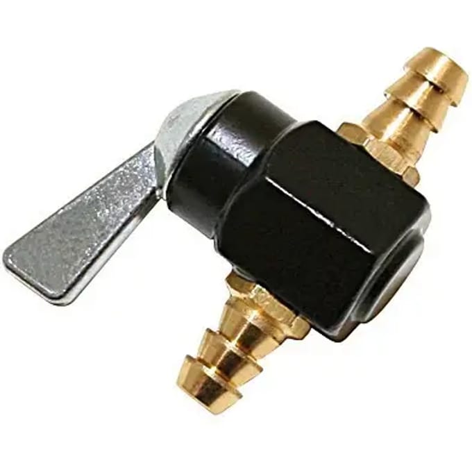 Motorfiets benzinekraan voor slang Brazoline 6 mm