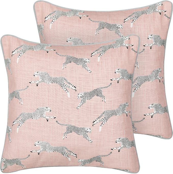 ARALES - Sierkussen set van 2 - Pastelroze - 45 x 45 cm - Katoen