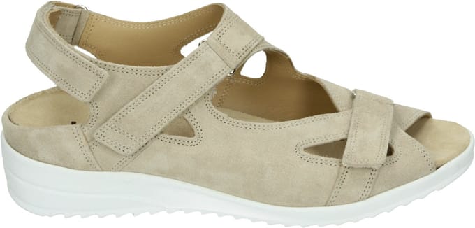 Durea - 7419 G - Platte sandalenDames Sandalen - Kleur: Wit/beige - Maat: 42