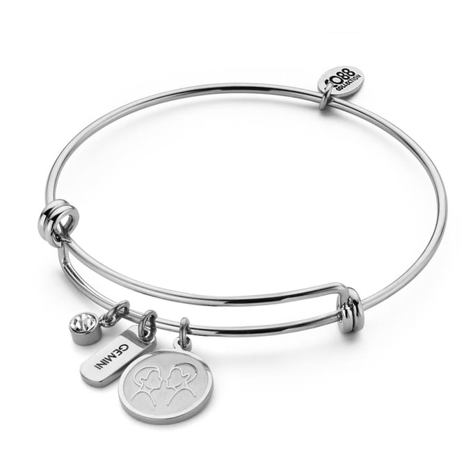 CO88 Collection Zodiac 8CB-90427 Stalen armband - Sterrenbeeld Tweeling - Zilverkleurig